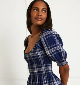 The Louisa Nap Dress - Navy Spring Plaid – Hill House Home