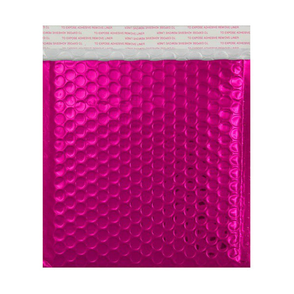 Hot Pink Gloss Metallic Bubble Bags Pocket Peel and Seal - Envelope Kings