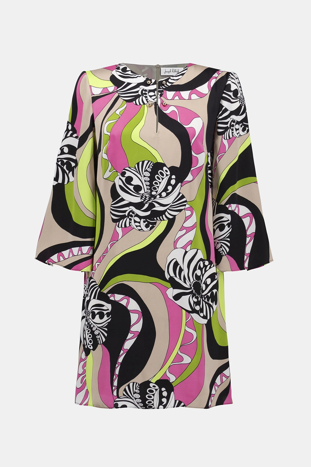 Joseph Ribkoff | Satin Retro Print Straight Dress 252183