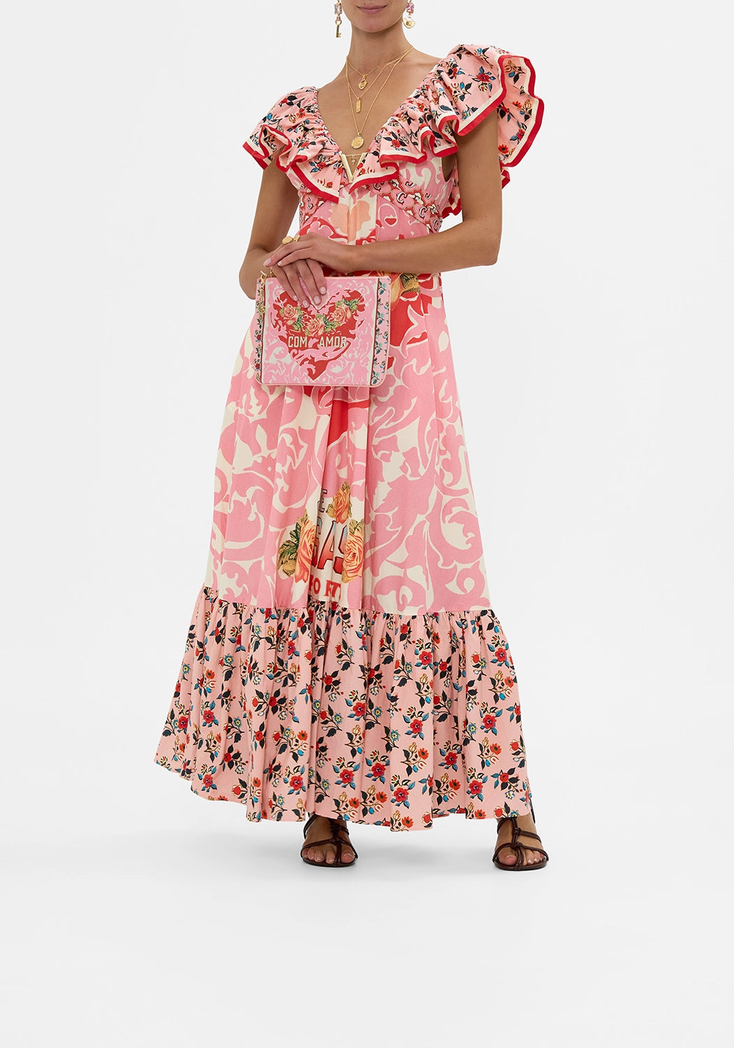 CAMILLA | PINK PORTO SMALL CANVAS CLUTCH