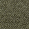 Close-up of textured looped pile carpet in a muted olive green shade, showcasing dense fibers and soft surface.