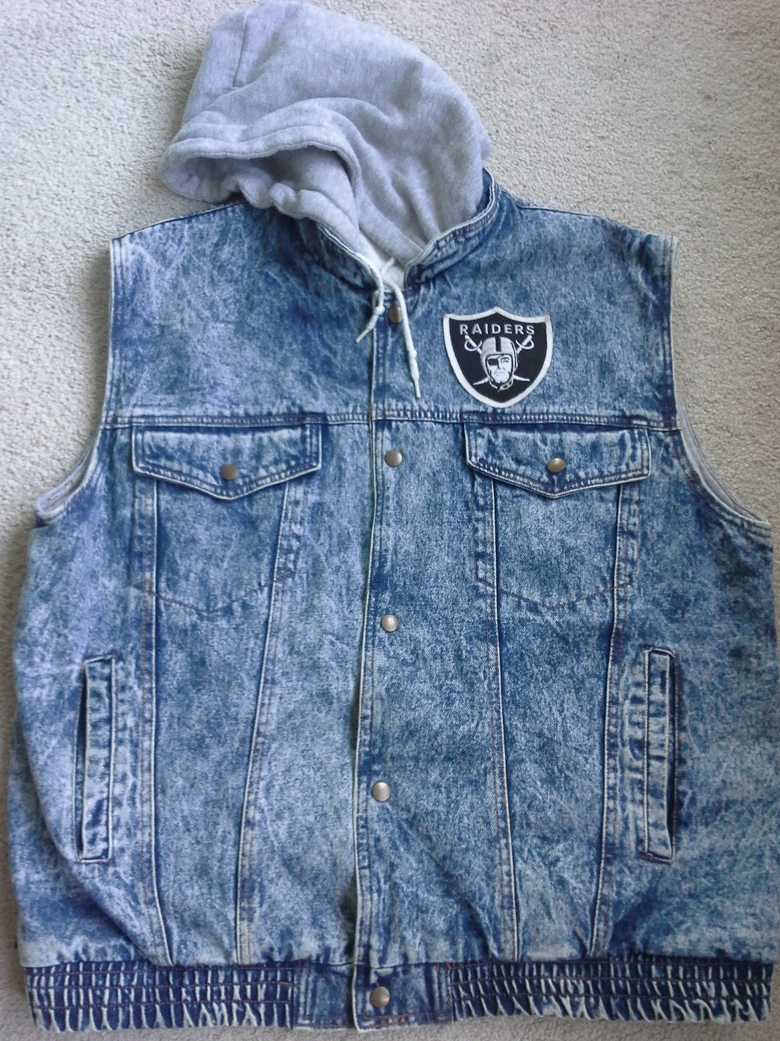 raiders jean jacket