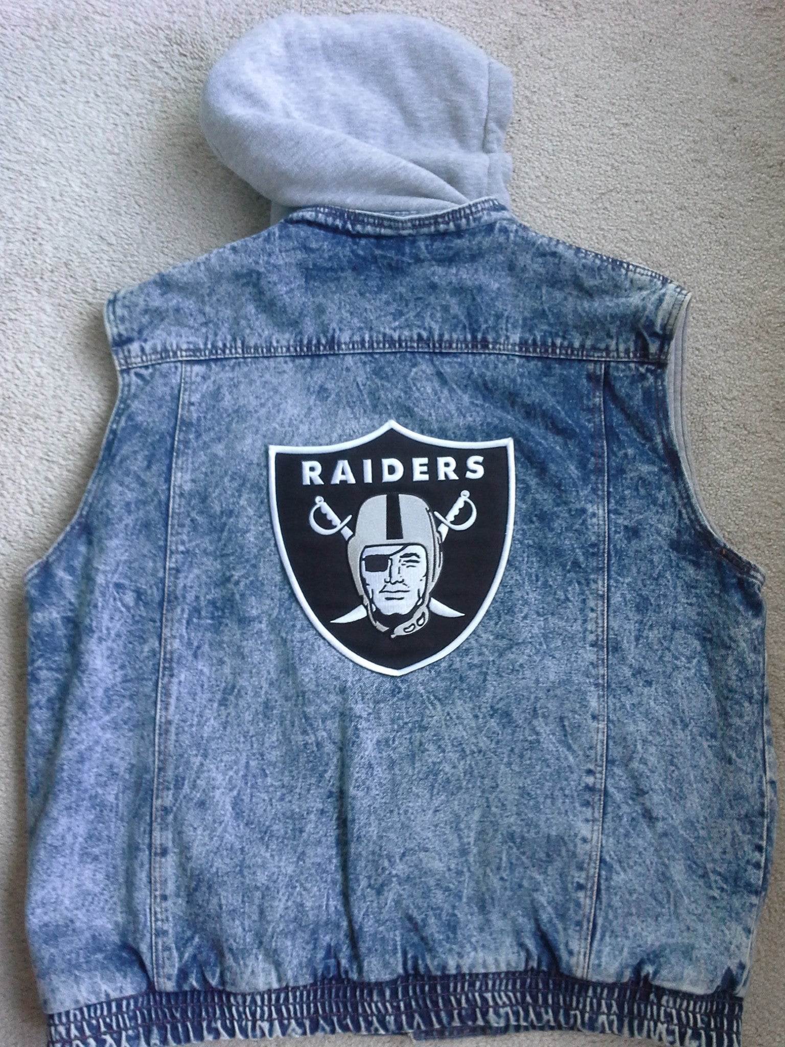 raiders jean jacket