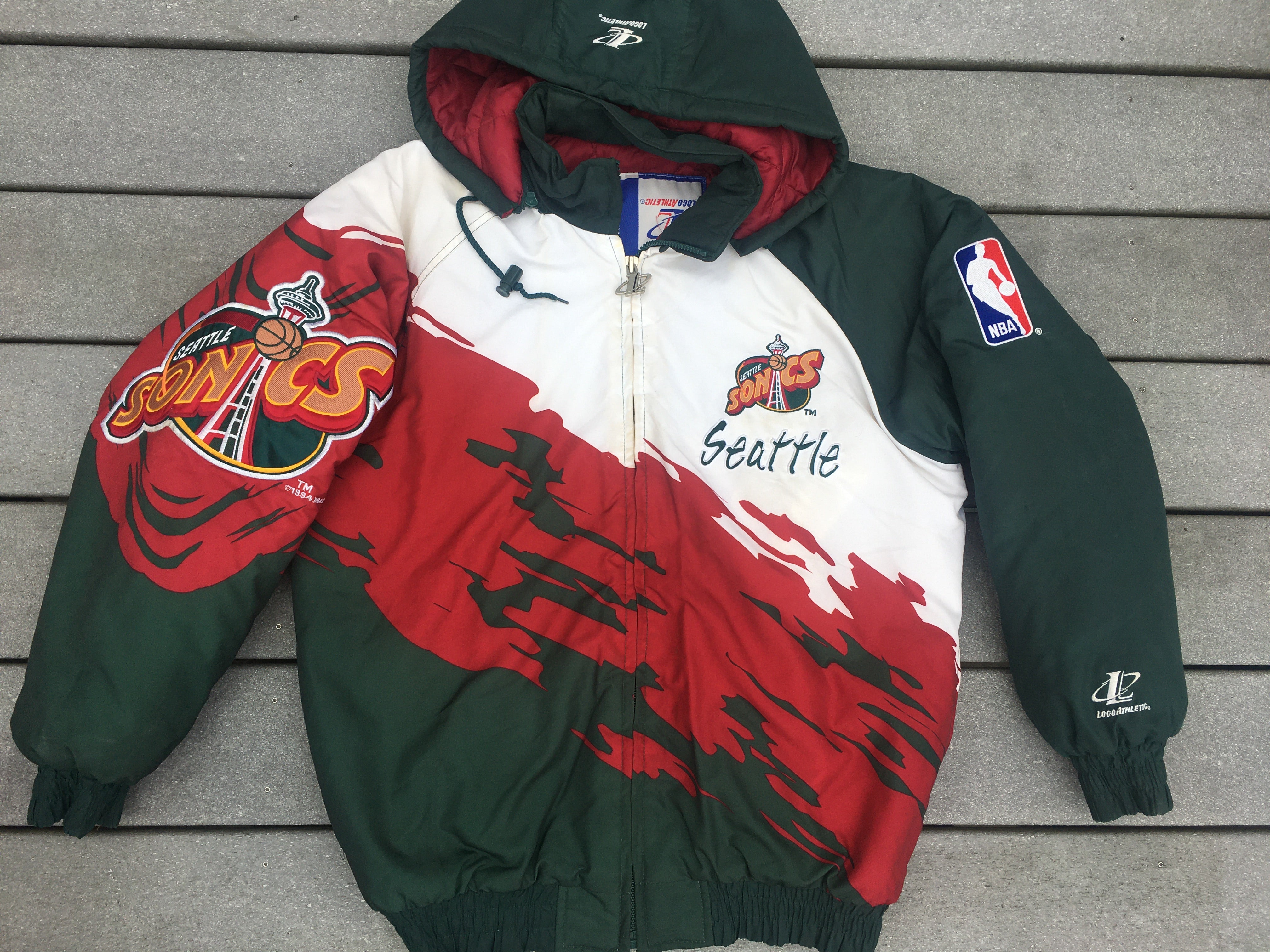 Seattle Supersonics paint splash coat - M / L - VintageSportsGear