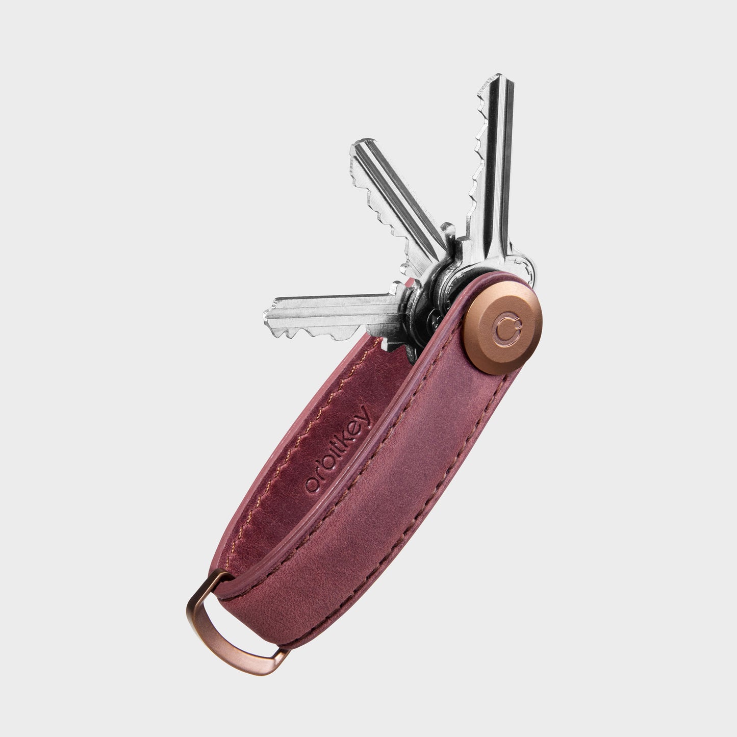 Leather Clip Keychain - Natural, Matte Black