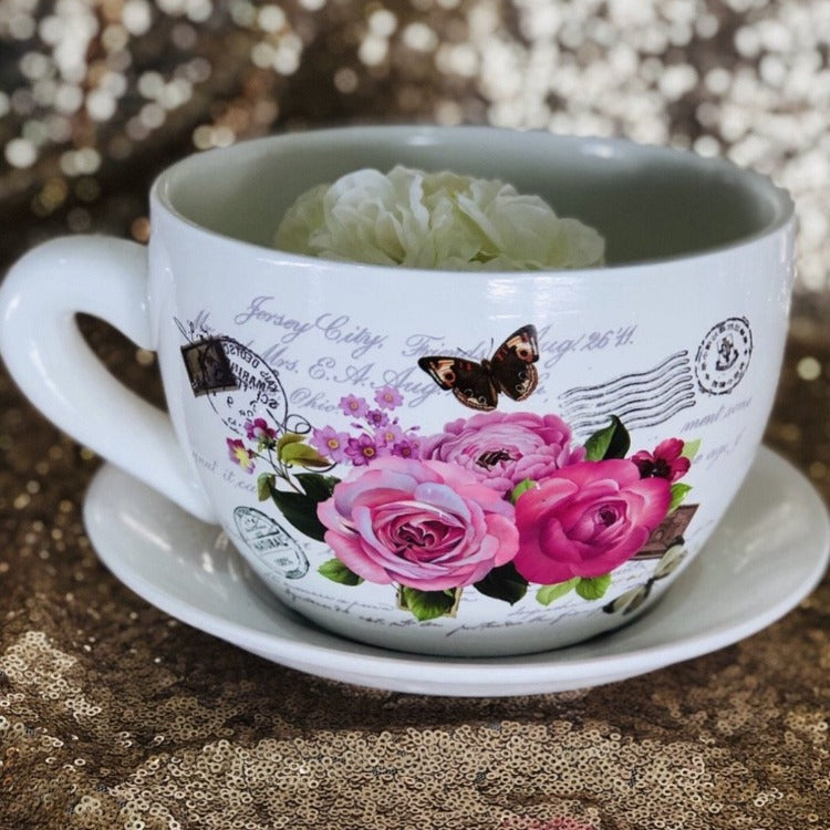 large mug and saucer