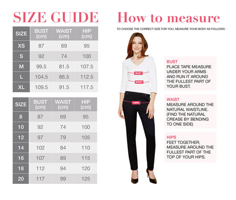 Sizing Chart – Bridesmaids Only