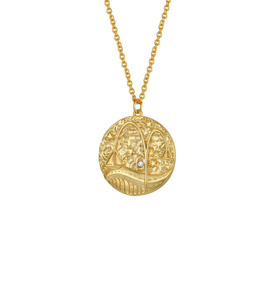 gold libra coin necklace