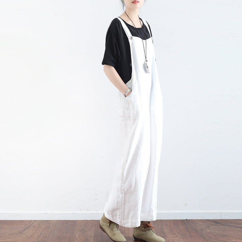 Loose Casual Linen Wide Leg Overalls For Women– FantasyLinen