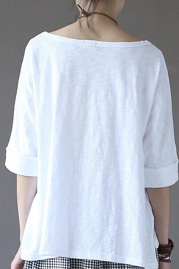White Summer Lovely Sweet Casual Loose T-Shirt Women Tops S1301 ...