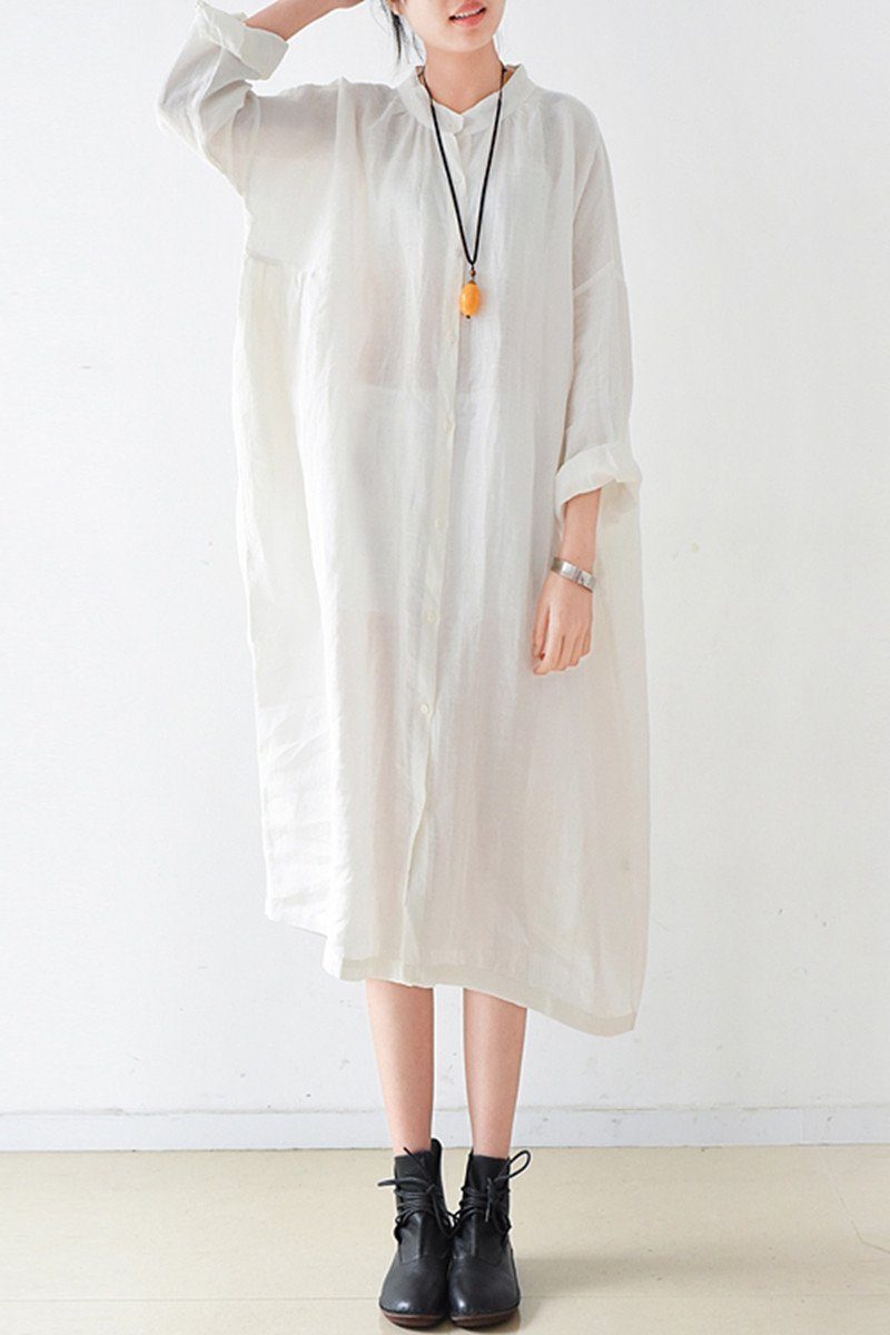 white loose fitting dresses