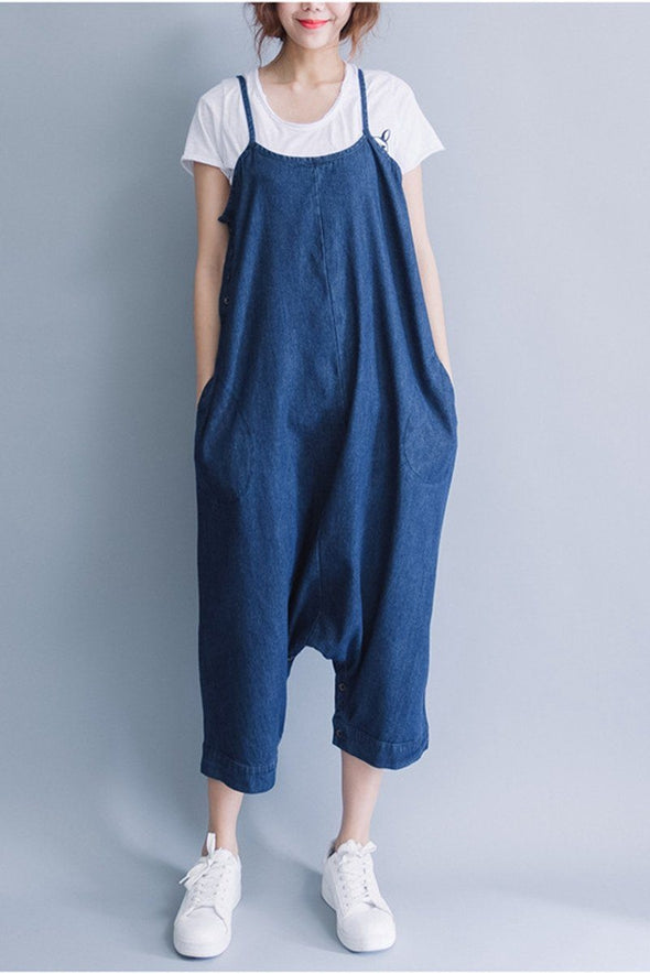 Summer Blue Casual Loose Overalls Trousers Cowboy Pants Women Clothes ...