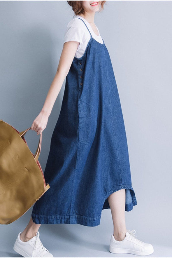 Summer Blue Casual Loose Overalls Trousers Cowboy Pants Women Clothes ...