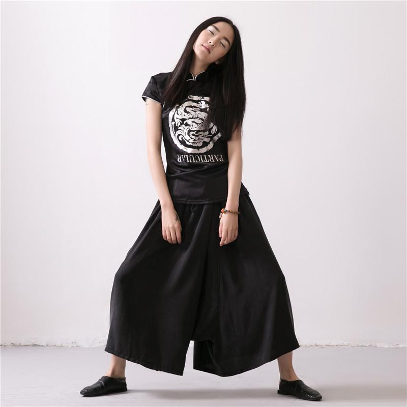 Linen Trousers Black Women Dress Slacks Pants K037– FantasyLinen