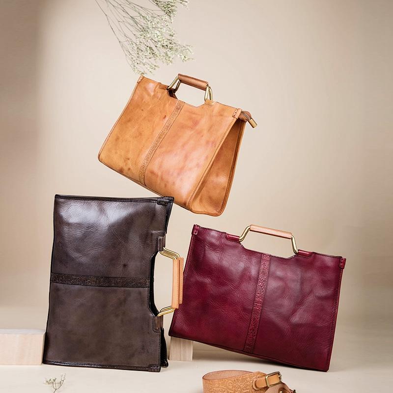 Vintage Full Grain Leather Handbags For Women, Crossbody Bag– FantasyLinen