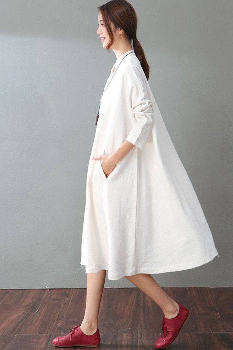 long sleeve cotton dress