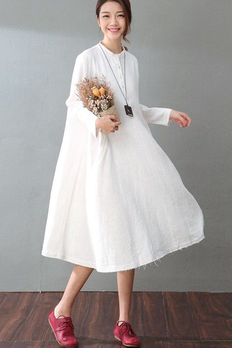 White long sleeve shirt womens fitted dresses online evening online