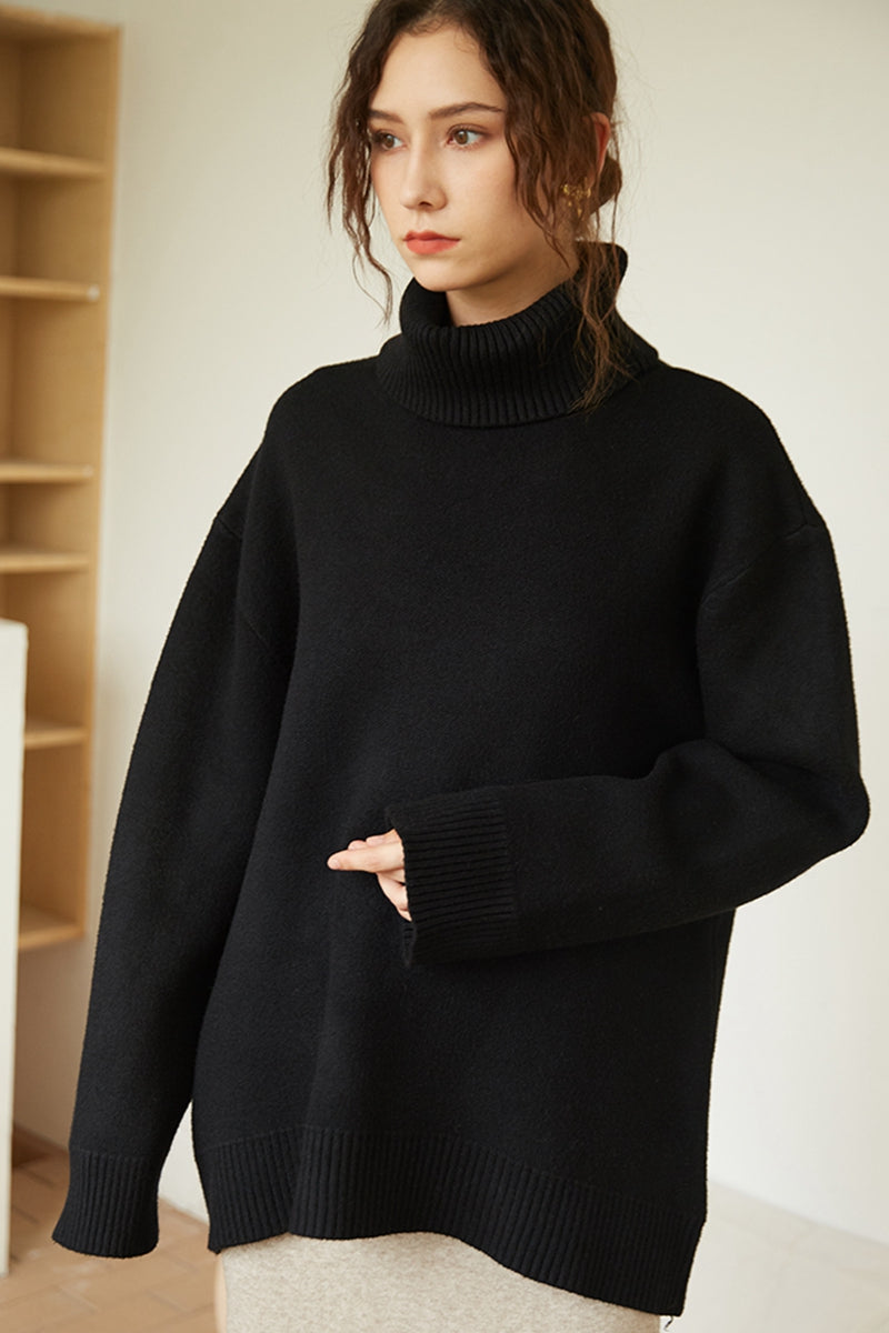 Women s Cute  Loose Turtleneck Sweater  FantasyLinen