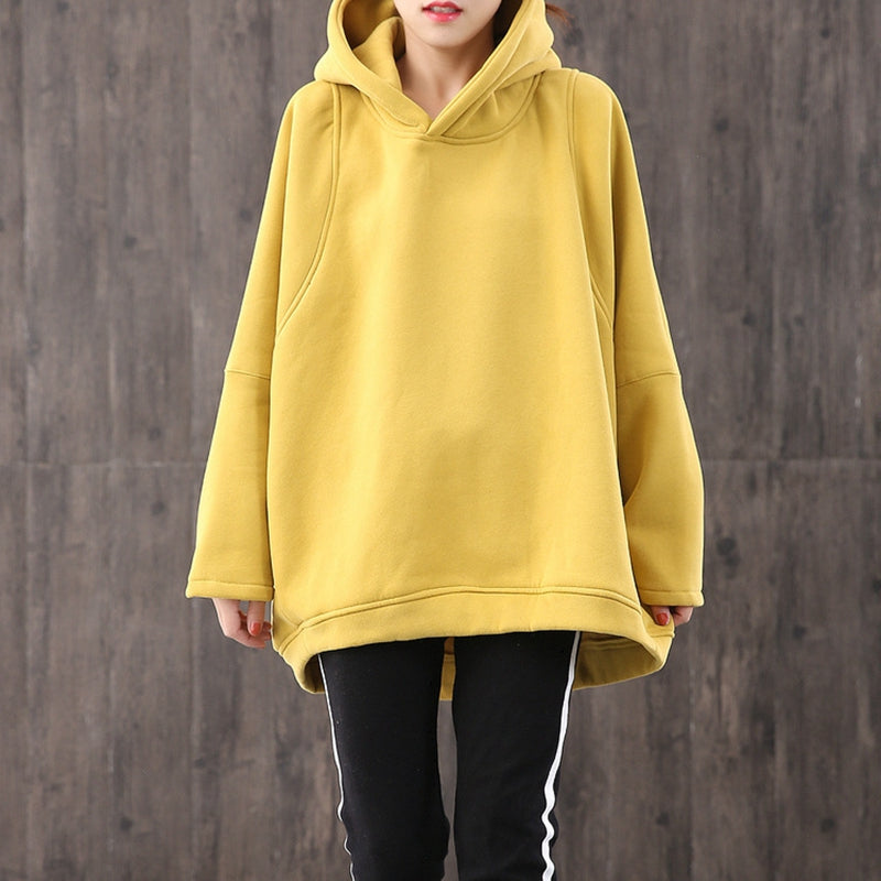 plus size yellow hoodie