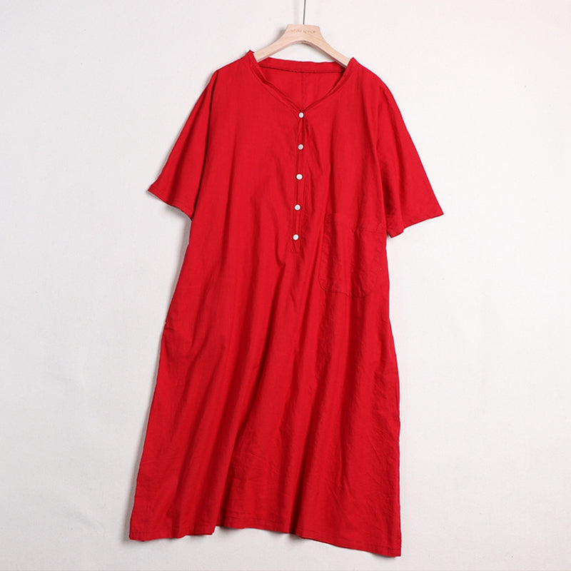 Women's Simple Solid Color Linen Dress For Summer– FantasyLinen