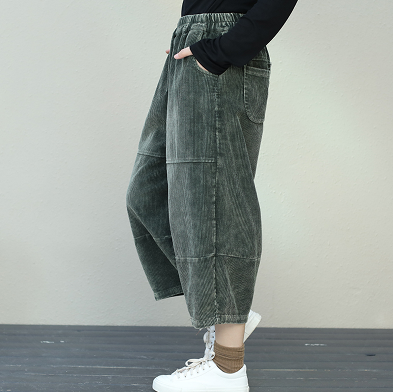Retro Plus Size Corduroy Pants For Women– FantasyLinen