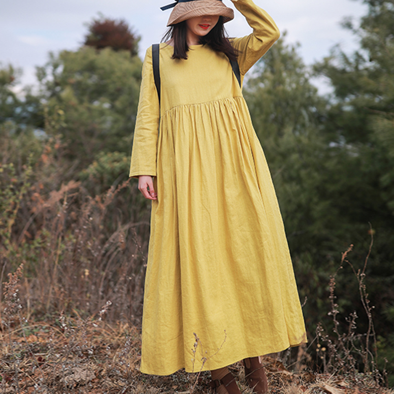 loose yellow dress