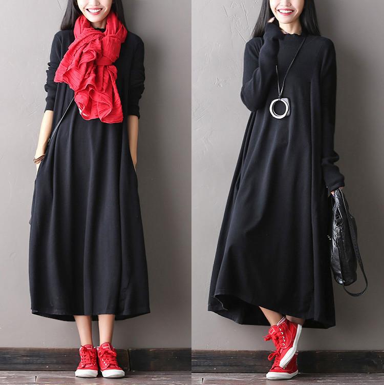 Soft Loose Casual Wool Long Dresses Women Clothes– FantasyLinen