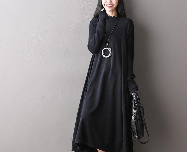 Soft Loose Casual Wool Long Dresses Women Clothes– FantasyLinen