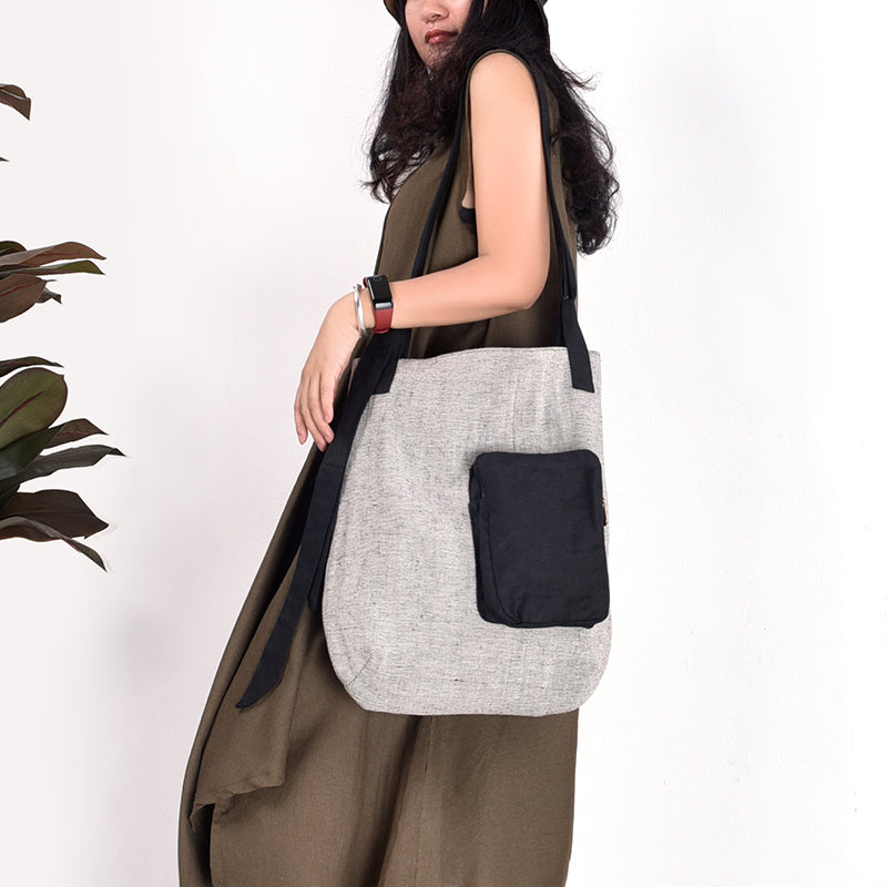 linen shoulder bag