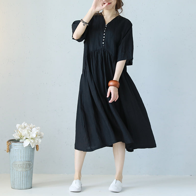 Vintage Plus Size Linen Dresses Women Loose Clothes Q1177– FantasyLinen