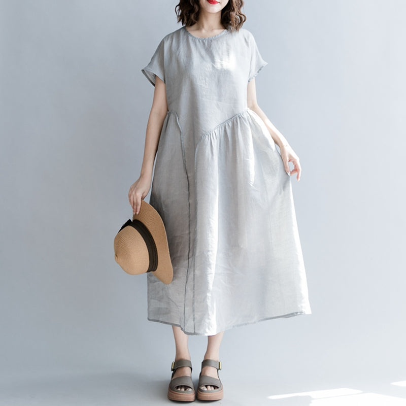 Vintage Plus Size Maxi Dresses Linen Clothes For Women Q1866– FantasyLinen