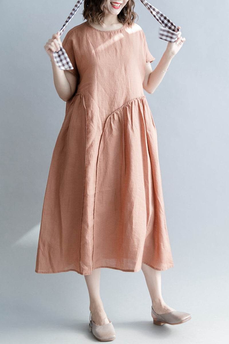 Vintage Plus Size Maxi Dresses Linen Clothes For Women Q1866 Fantasylinen