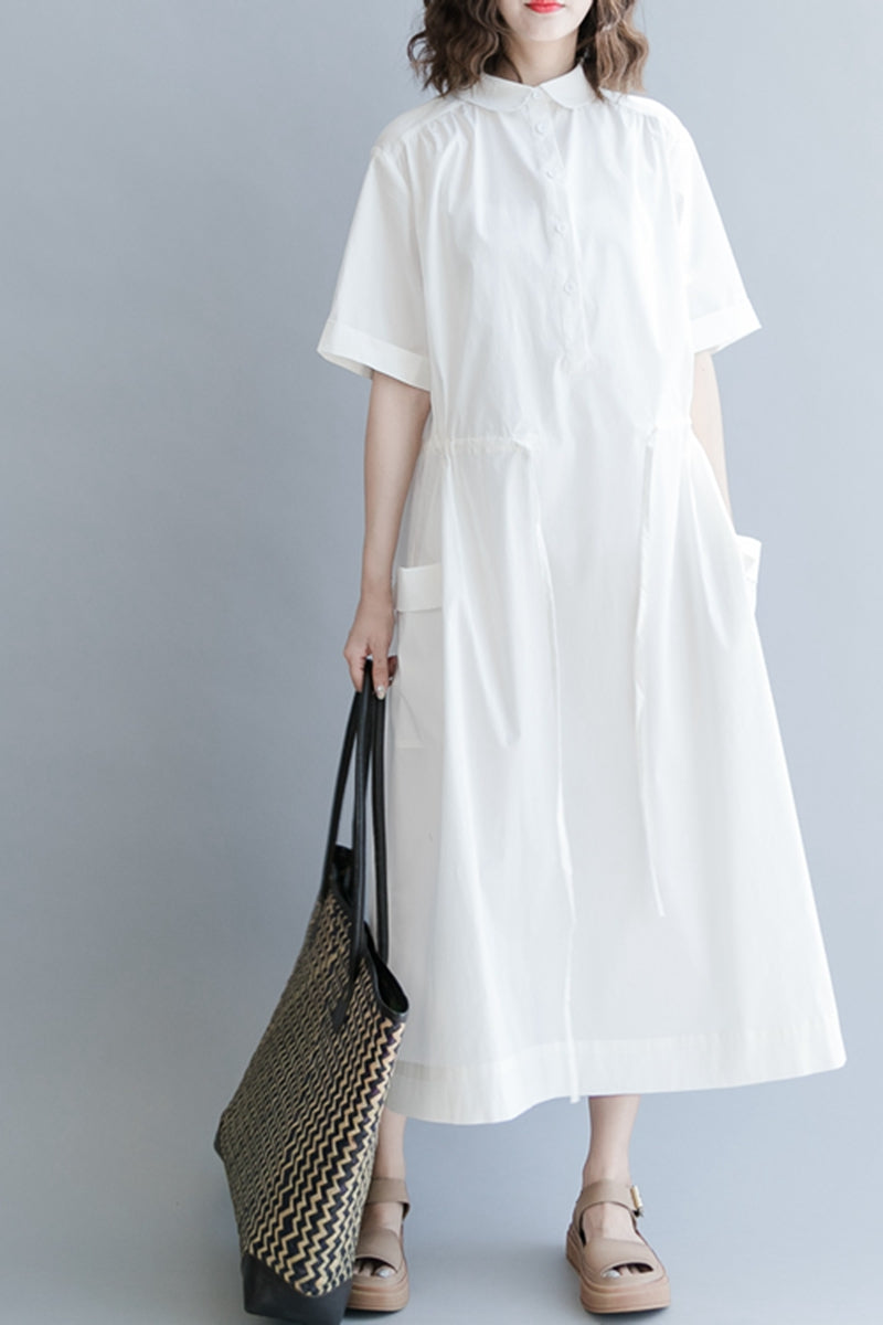 Simple Plus Size Maxi Dresses Women Casual Long Clothes Q1267– FantasyLinen
