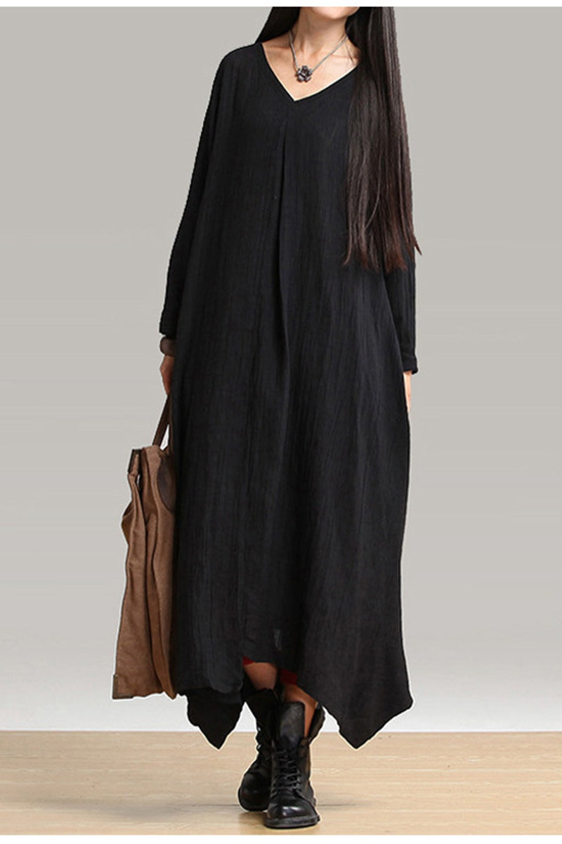 black linen dress plus size