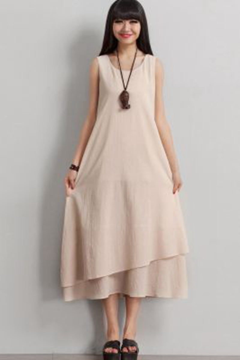 sleeveless cotton dress