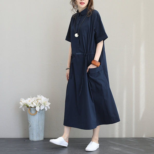 Fashion Fitted Long Shirt Dresses Women Casual Clothes Q1201– FantasyLinen