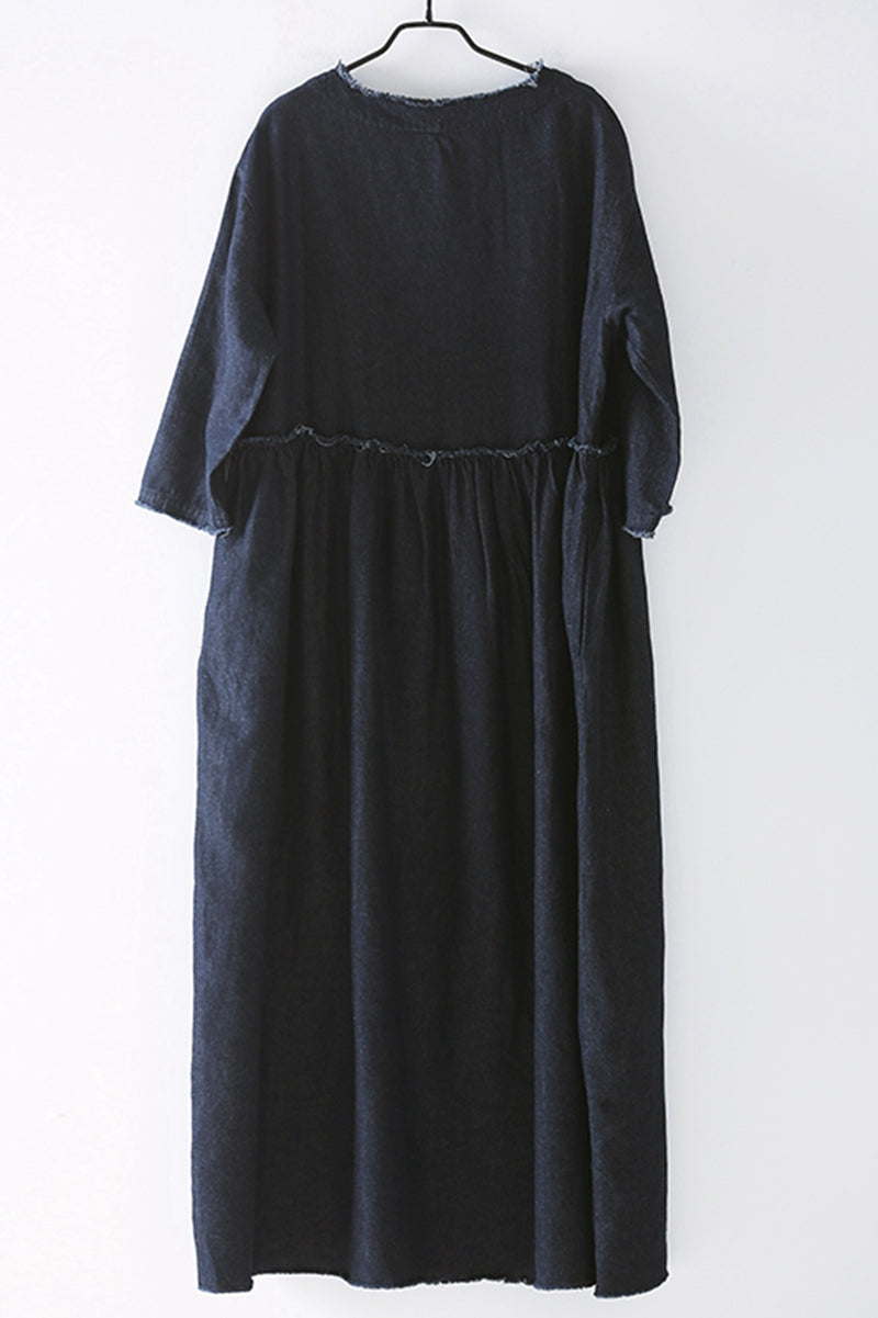 Casual Blue Denim Maxi Dresses For Women Q2133– FantasyLinen