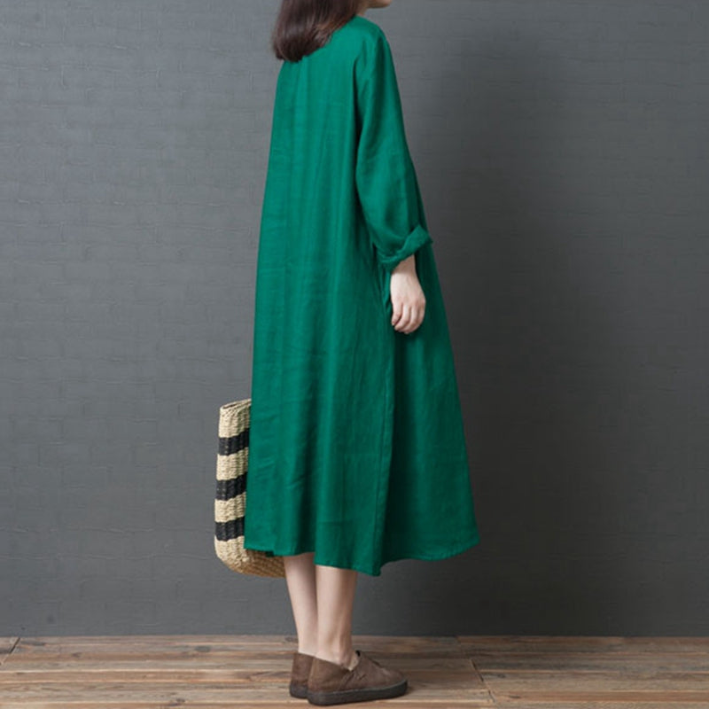 Loose Plus Size Linen Dresses For Women Q1210– FantasyLinen
