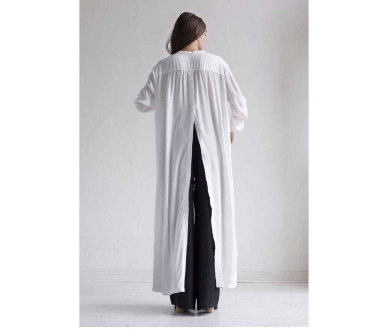 White and Black Cotton Fashion Long Shirt for Women S4042– FantasyLinen