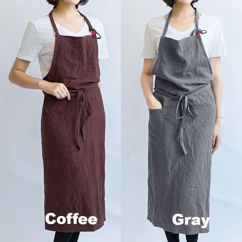 Linen APRON Gift Chef Works Handmade Apron French Style Cross Front Wi ...
