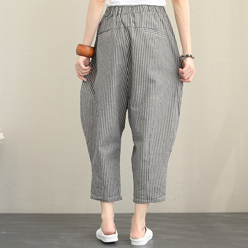 casual striped trousers