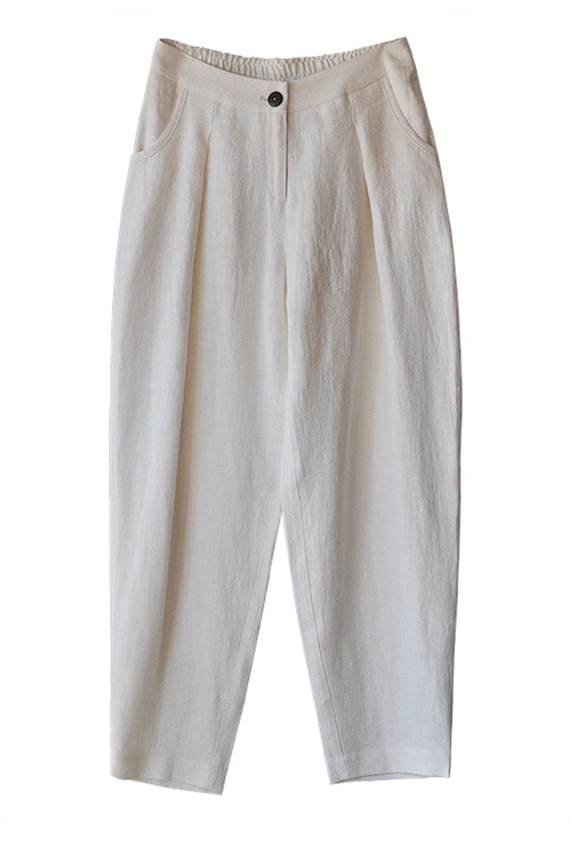 Women Long Cotton Linen Pencil Pants Loose Turnip Pants K7052– FantasyLinen