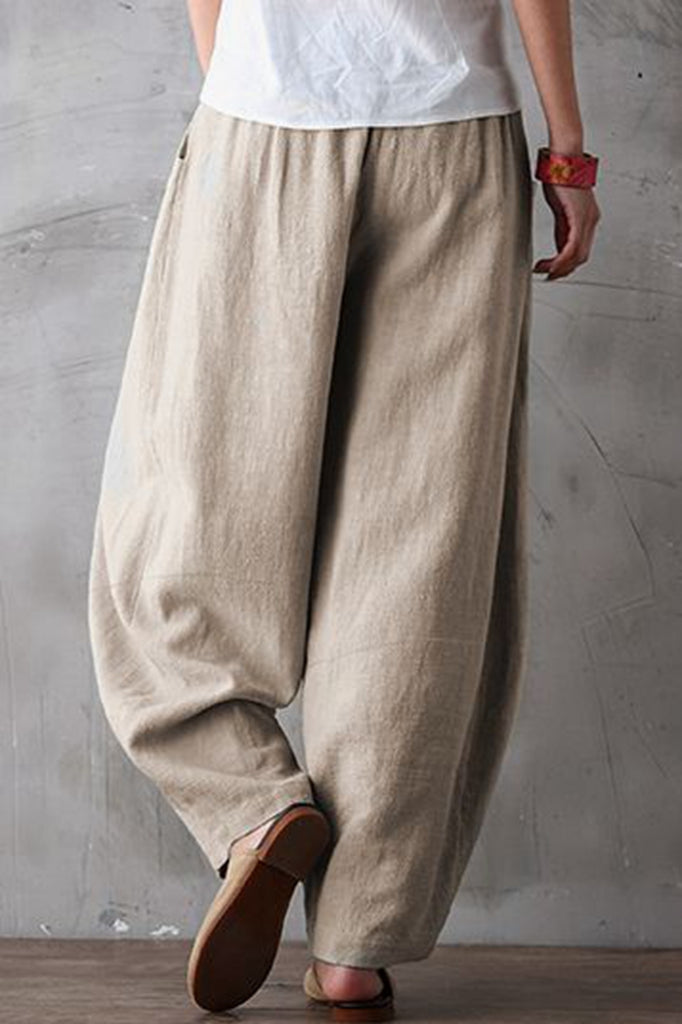 Summer Loose Cotton Linen Pants Women Casual Trousers– FantasyLinen