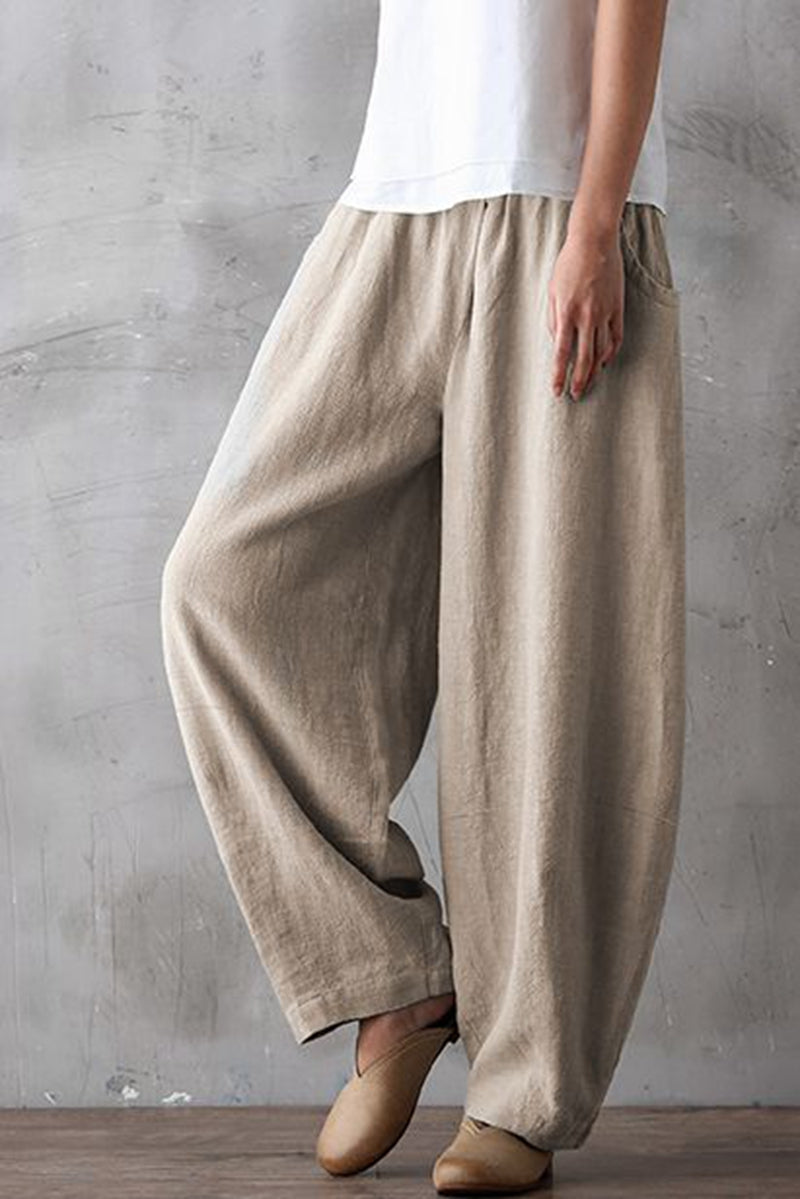 Summer Loose Cotton Linen Pants Women Casual Trousers FantasyLinen