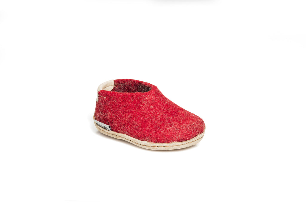 Glerups Toodlers Shoes felted wool red (AK-08-00)