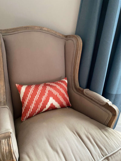 IKAT cushion cover - orange chevron - double sided small - 25 x 40 cm
