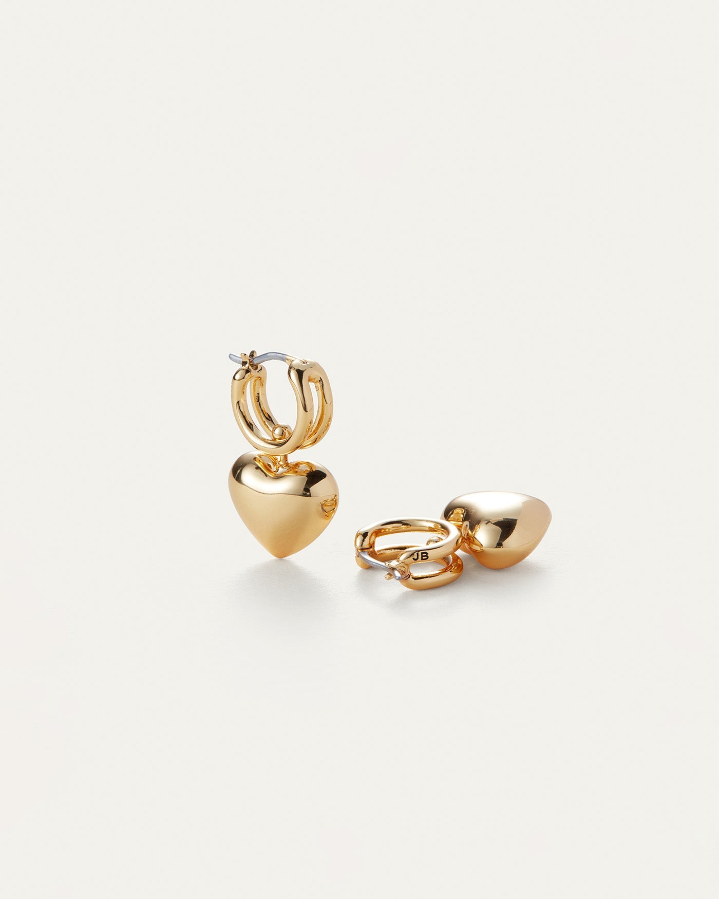 Pair of Small Heavy Heart Shaped Brass Ear Weights