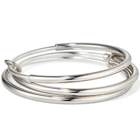 The Lola Bangles by Jenny Bird in Rhodium