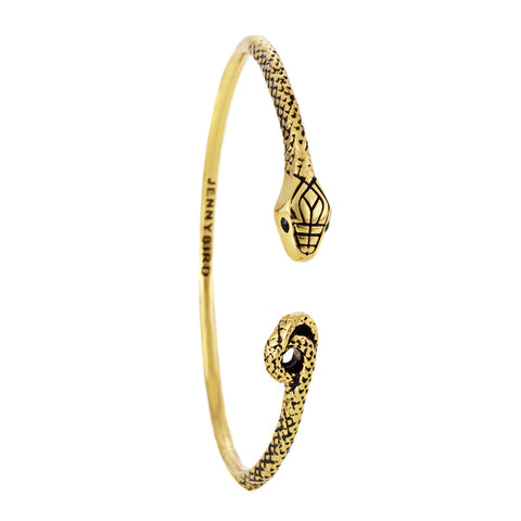 Kundali Queen Serpent Bangle in Gold by Jenny Bird