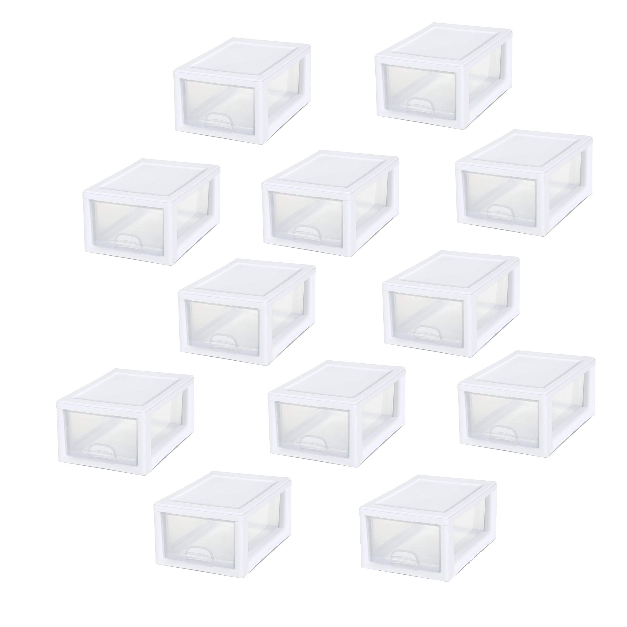 White Frame With Clear Drawer 6 Pack Sterilite 20518006 6 Quart